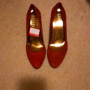 LAUREN High heels, Red, Smooth texture,Leather included